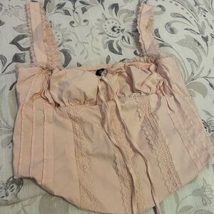 PacSun Pink Lace Detail Crop Top